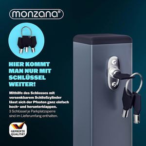 Produktbild für Absperrpfosten Monzana 105573, grau, aus Metall