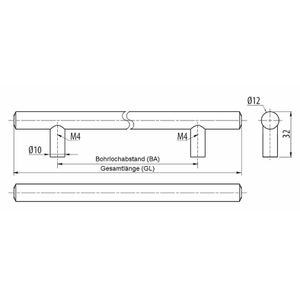 Produktbild für Möbelgriffe SO-TECH G6, silber, aus Edelstahl