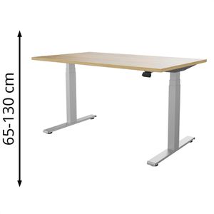 Schreibtisch fm-Büromöbel fouraction, eiche / silber