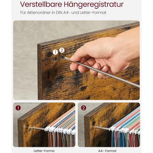 Produktbild für Bürowagen Vasagle OFC041B01, braun vintage