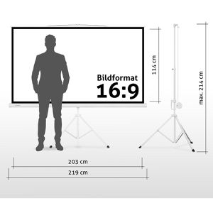 Produktbild für Beamer-Leinwand ESMART Professional MISATI Stativ
