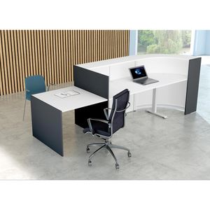 Produktbild für Empfangstheke Kerkmann Bari 3602, L-Form, weiß / anthrazit