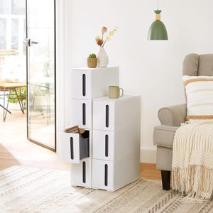 Produktbild für Nischenregal Songmics KFR008G01, weiß, mit Rollen