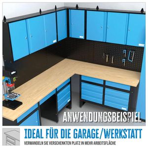 Produktbild für Werkzeugschrank Güde GWES 2TE, 40467, Metall, schwarz / blau