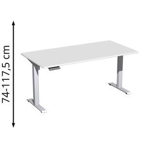 Schreibtisch Geramöbel Elevate Home, lichtgrau / silber