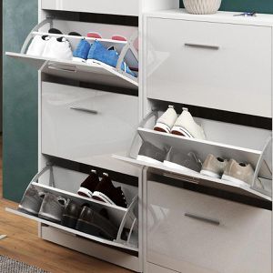 Produktbild für Schuhschrank Vicco Gizmo, weiß / weiß hochglanz