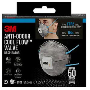 Produktbild für Atemschutzmaske 3M Anti-Odour Cool Flow 9922