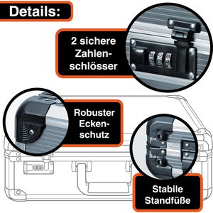 Produktbild für Transportkoffer YPC TitanCase XL, abschließbar, aus Aluminium