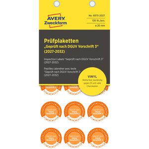 Produktbild für Prüfplaketten Zweckform 6975 Geprüft nach DGUV Vo3