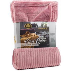 Produktbild für Kuscheldecke Gözze Cord Optik, 40067-39, altrosa