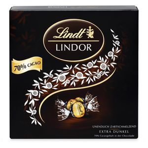 Lindt Pralinen Lindor Präsentbox, Extra Dark, 70% Cacao, 186g, 15 Kugeln