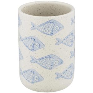 Produktbild für Zahnputzbecher Wenko Aquamarin, weiß, aus Keramik