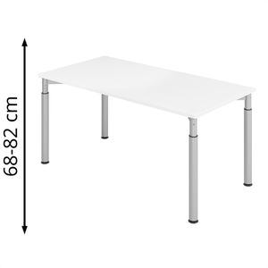 Schreibtisch Hammerbacher Y-Serie, weiß / silber