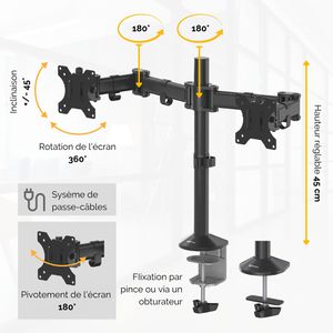 Produktbild für Monitorhalterung Fellowes Reflex, VESA 75x75 &amp; 100x100 mm
