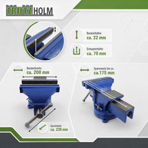 Produktbild für Schraubstock Trutzholm 65693, drehbar