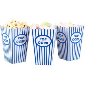 Produktbild für Popcorntüten Relaxdays blau-weiß gestreift