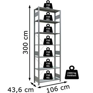 Produktbild für Schwerlastregal Schulte 12742, 7 Metallböden