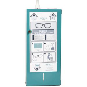Infield Brillenreiniger Brillenreinigungsstation, komplett inkl. Papier, Sprühpumpe und Reiniger 500ml