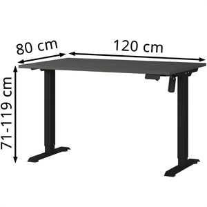 Produktbild für Schreibtisch Germania Profi 3.0, 8022-547, graphit / schwarz