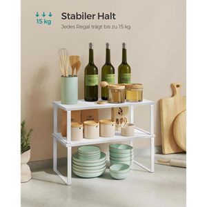 Produktbild für Küchenregal Songmics KCS025W01, weiß, 2er Set