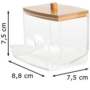 Produktbild für Wattestäbchenbehälter Böttcher-AG transparent, Bambusdeckel