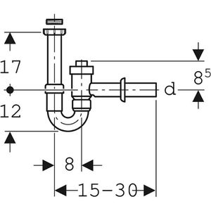 Produktbild für Siphon Geberit Röhrensiphon für Waschbecken