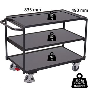 Produktbild für Tischwagen VARIOfit sw-500.603/AG, Metall &amp; Holz