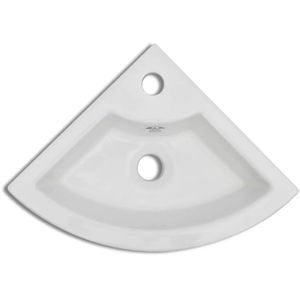 Produktbild für Waschbecken vidaXL mit Überlauf, aus Keramik, weiß