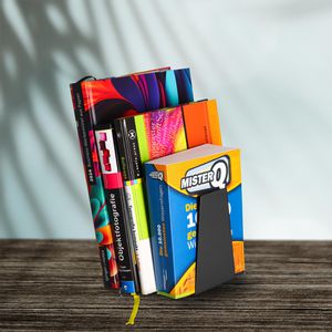 Produktbild für Buchstütze Alco 4304-11, keilförmig, schwarz