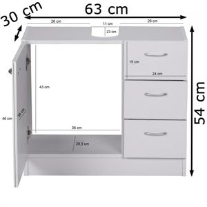Produktbild für Waschbeckenunterschrank Wohnling WL1.345, stehend