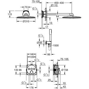 Produktbild für Duschsystem GROHE Precision SmartControl 310, verchromt