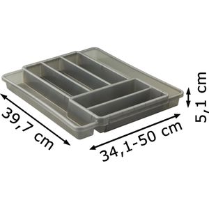 Produktbild für Besteckkasten Rotho Domino, anthrazit, aus Kunststoff