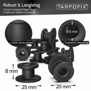 Produktbild für Planenhaken Tarpofix PH2-SB, Planenknöpfe mit Schrauben