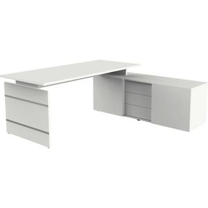 Schreibtisch Kerkmann Aveto, 4460, weiß, mit Sideboard
