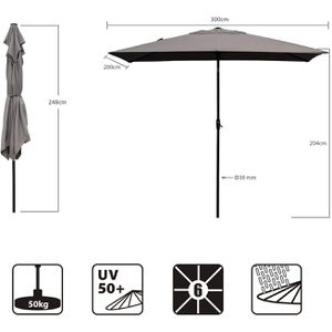 Produktbild für Sonnenschirm Sekey 39923087, rechteckig
