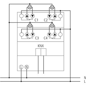 Produktbild für Schaltaktor Theben JM 4 T KNX, 4940250, für Rollladen