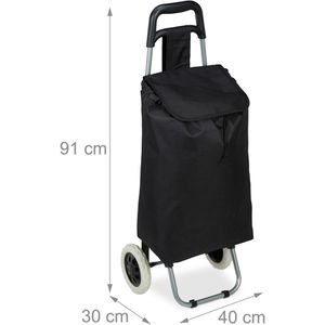 Produktbild für Einkaufstrolley Relaxdays schwarz, klappbar