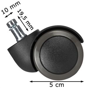 Produktbild für Stuhlrollen hJh-OFFICE ROLO FREE, 5 Stück