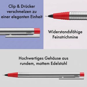Produktbild für Druckbleistift Lamy logo 105 red, silber/rot, Edelstahl