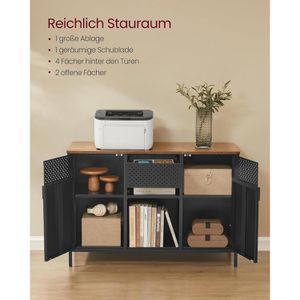Produktbild für Sideboard Songmics LSC204B01, aus Metall, schwarz