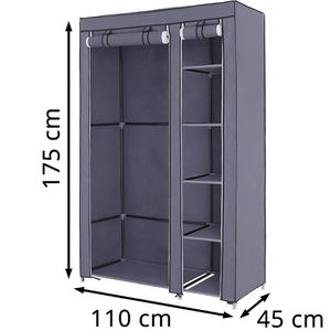 Produktbild für Kleiderschrank Songmics XL, LSF007G, grau