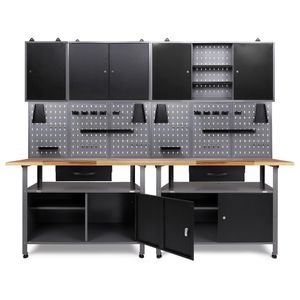 Werkbank Ondis24 Klaus, schwarz, 7-teilig