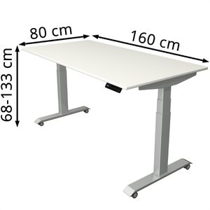 Produktbild für Schreibtisch Kerkmann Move mobile, weiß / silber