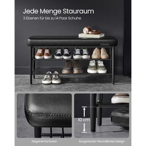 Produktbild für Schuhbank Vasagle EKHO, schwarz, aus Metall
