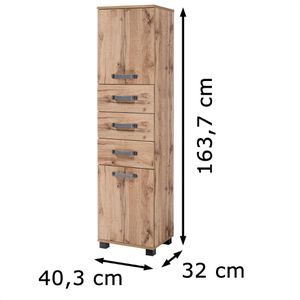 Produktbild für Badschrank Schildmeyer Milan 134886, mit 4 Füßen, eiche