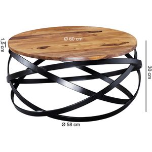 Produktbild für Couchtisch Wohnling Manur, WL5.679, aus Massivholz / Metall