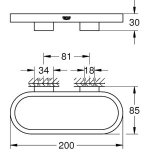 Produktbild für Handtuchhalter GROHE Selection 41035000, silber