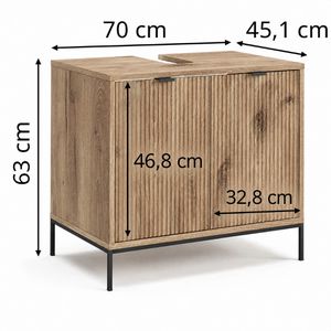 Produktbild für Waschbeckenunterschrank Vicco Eliza Viking Oak, stehend
