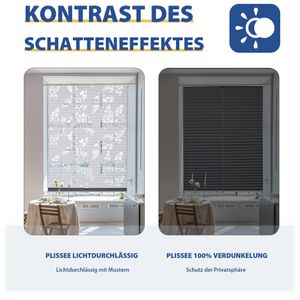 Produktbild für Plissee Sekey Day &amp; Night, Klemmfix, grau, weiß mit Muster
