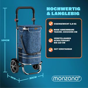 Produktbild für Einkaufstrolley Monzana 108232, blau, klappbar